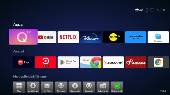 QTV IPTV app - included with Qviart IPTV boxes